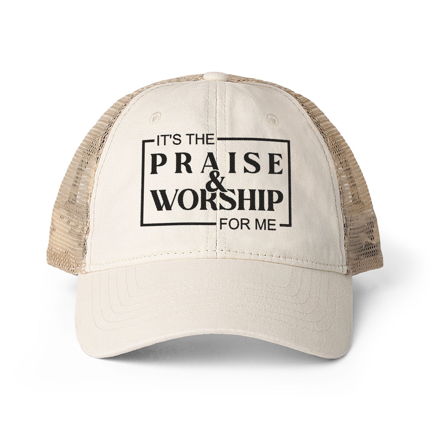 It's Praise and Worship | Women's Washed Mesh-Back Cap
