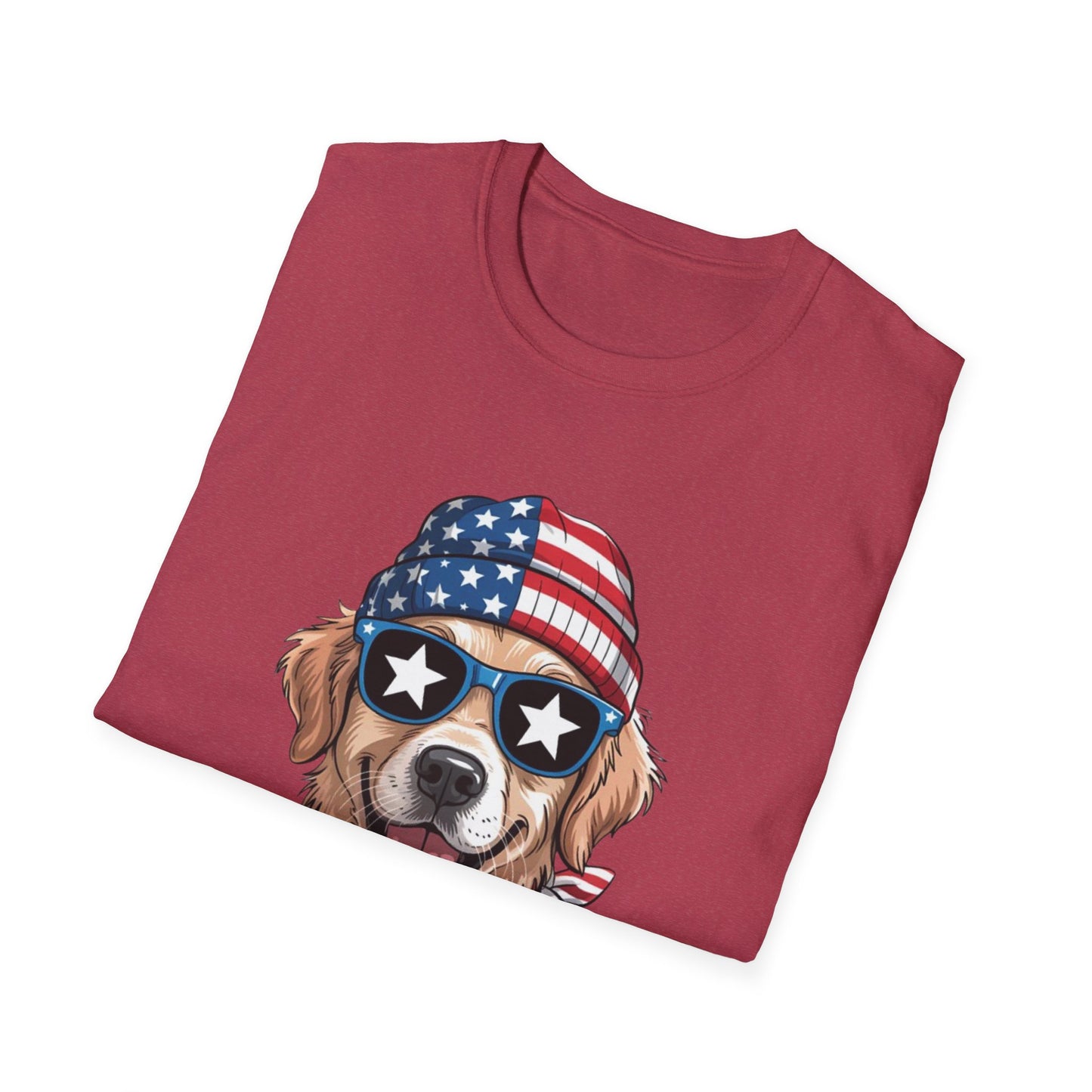 Patriotic Golden Retriever T‑Shirt — American Flag Dog Graphic Tee (4th of July)