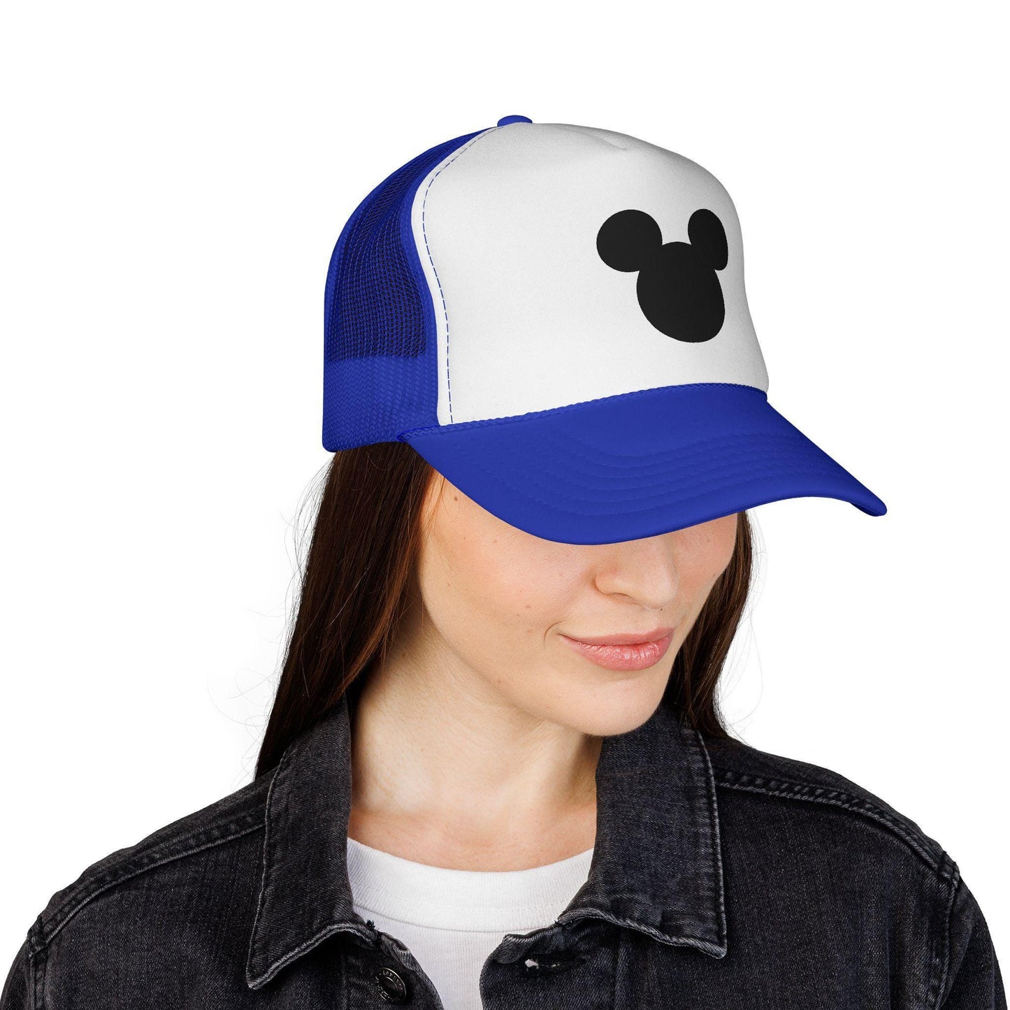 Mouse Silhouette Trucker | Black White Minimalist Cap