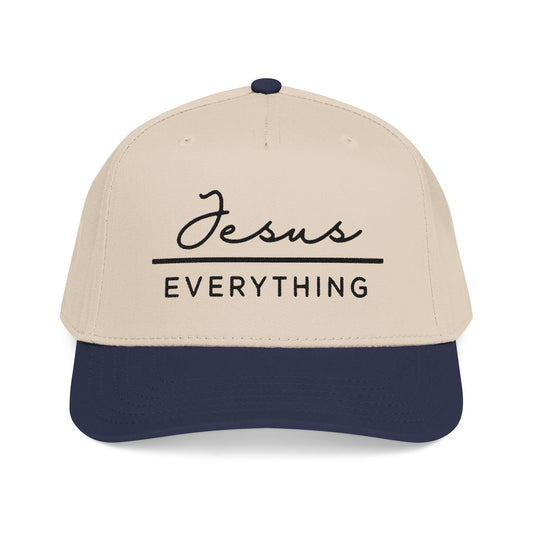 Jesus over Everything Baseball Cap - Structured Snapback with Embroidered Front