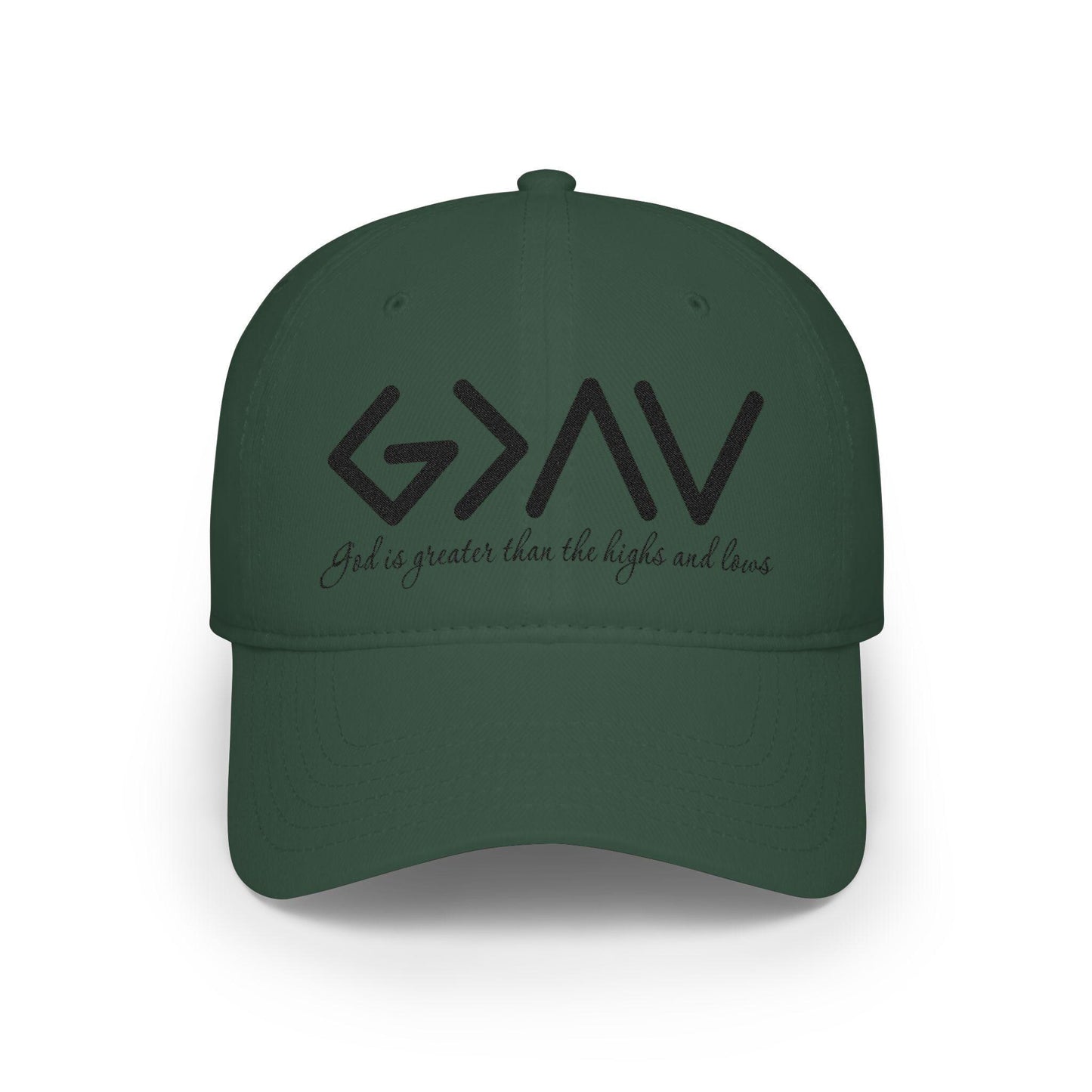 God Is Greater Baseball Cap: Cotton, Adjustable Velcro