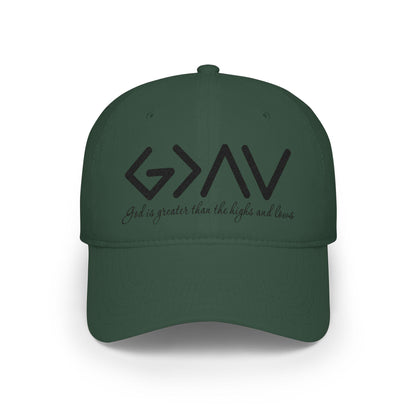 God Is Greater Baseball Cap: Cotton, Adjustable Velcro