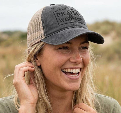 It's Praise and Worship | Women's Washed Mesh-Back Cap