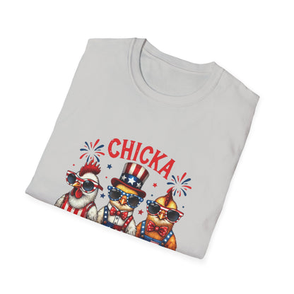 Chicka Boom Boom T-Shirt — Patriotic Trio Chickens 4th of July Tee