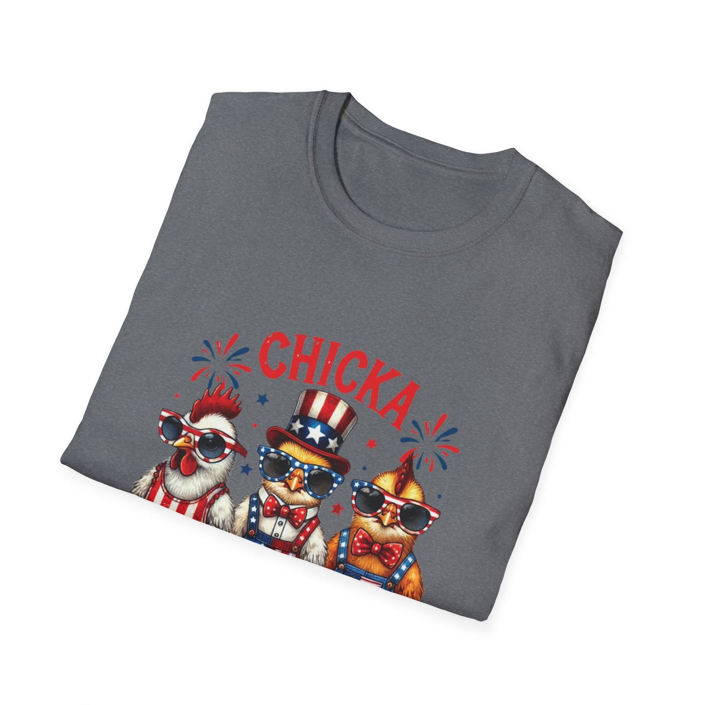 Chicka Boom Boom T-Shirt — Patriotic Trio Chickens 4th of July Tee
