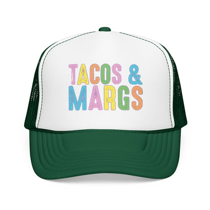 Trucker Hat — "Tacos & Margs" Colorful Retro Foam Mesh Cap