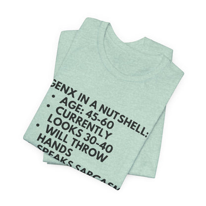 Gen X In A Nutshell Tee — Funny Vintage GenX Humor T-Shirt
