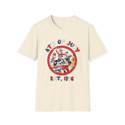 4th of July T-Shirt — Vintage Cartoon Patriotic Design