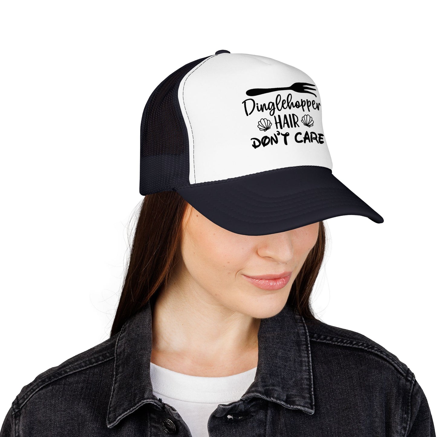 Dinglehopper Hair Don't Care; Trucker style hat