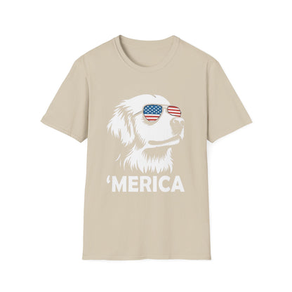 Patriotic Dog Tee — ‘Merica Sunglasses American Flag T-Shirt