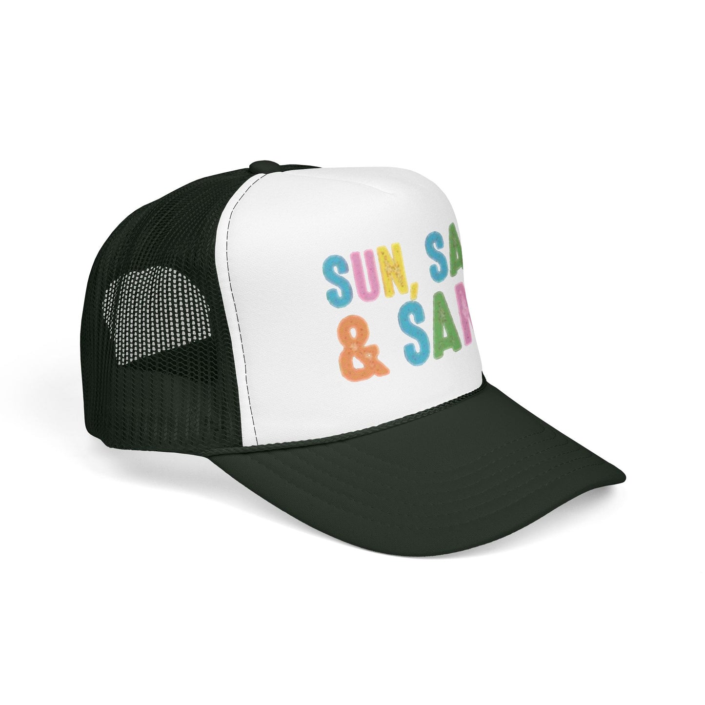 Sun, Salt & Sand Trucker Hat — Colorful Beach Foam Cap
