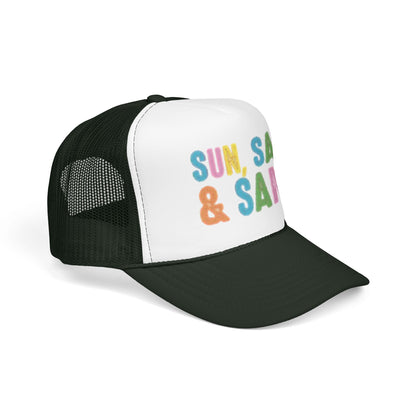 Sun, Salt & Sand Trucker Hat — Colorful Beach Foam Cap