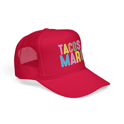 Trucker Hat — "Tacos & Margs" Colorful Retro Foam Mesh Cap