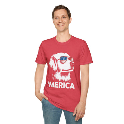 Patriotic Dog Tee — ‘Merica Sunglasses American Flag T-Shirt