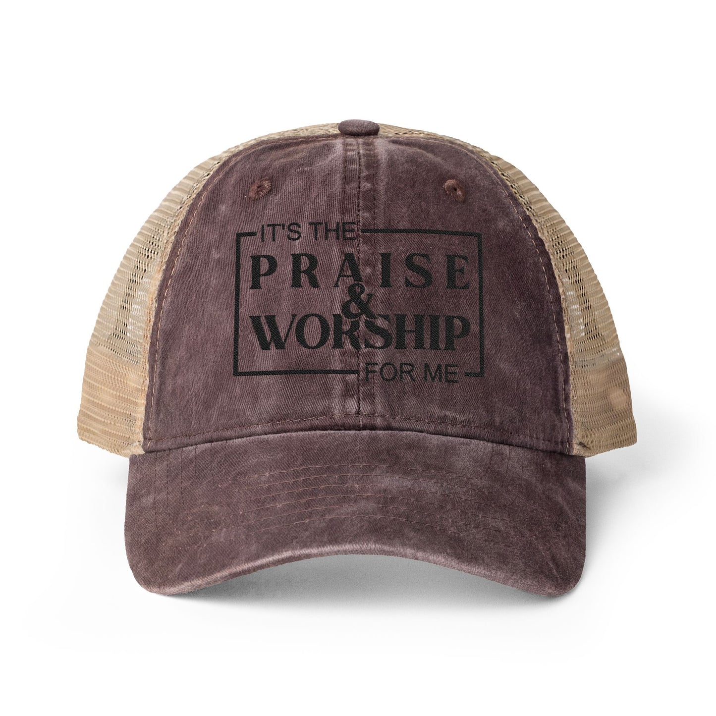 It's Praise and Worship | Women's Washed Mesh-Back Cap