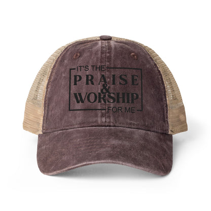It's Praise and Worship | Women's Washed Mesh-Back Cap