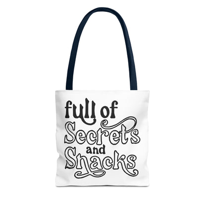 Tote Bag — "Full of Secrets and Snacks" Phrase Tote