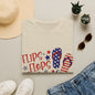 T-Shirt — "Flips Flops Fireworks & Freedom" Patriotic Fourth of July Tee