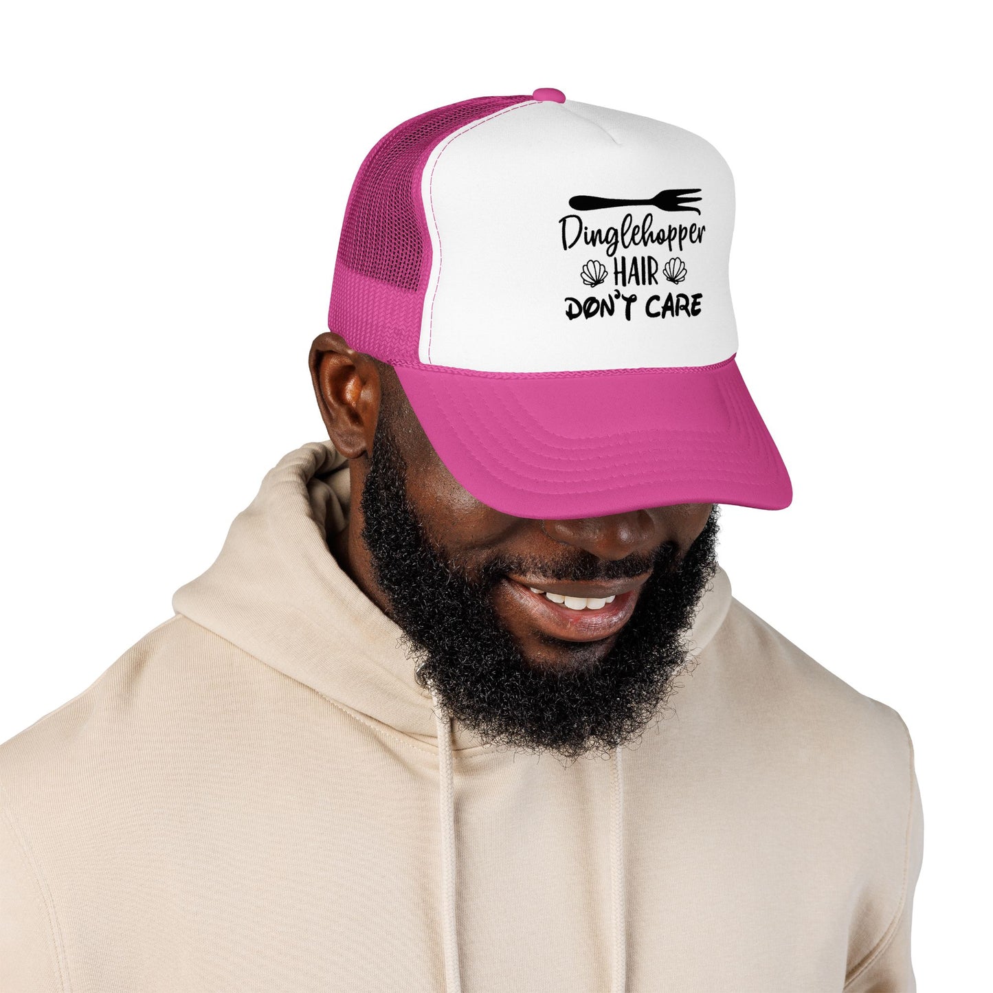 Dinglehopper Hair Don't Care; Trucker style hat