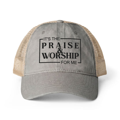 It's Praise and Worship | Women's Washed Mesh-Back Cap