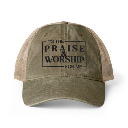 It's Praise and Worship | Women's Washed Mesh-Back Cap