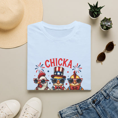 Chicka Boom Boom T-Shirt — Patriotic Trio Chickens 4th of July Tee