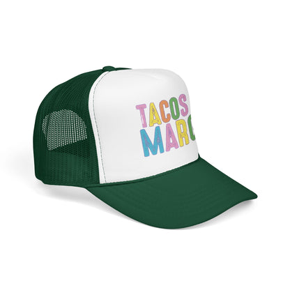 Trucker Hat — "Tacos & Margs" Colorful Retro Foam Mesh Cap