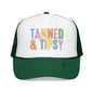 Tanned & Tipsy Trucker Hat — Colorful Summer Foam Cap