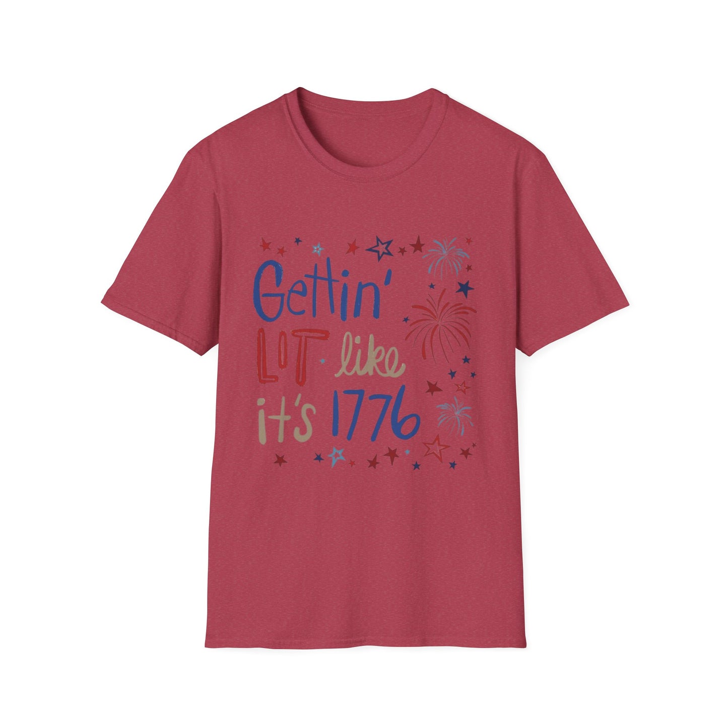 Gettin' Lit Like It's 1776 T-Shirt — Patriotic 4th of July Fireworks Tee