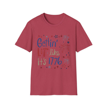 Gettin' Lit Like It's 1776 T-Shirt — Patriotic 4th of July Fireworks Tee