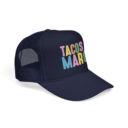 Trucker Hat — "Tacos & Margs" Colorful Retro Foam Mesh Cap