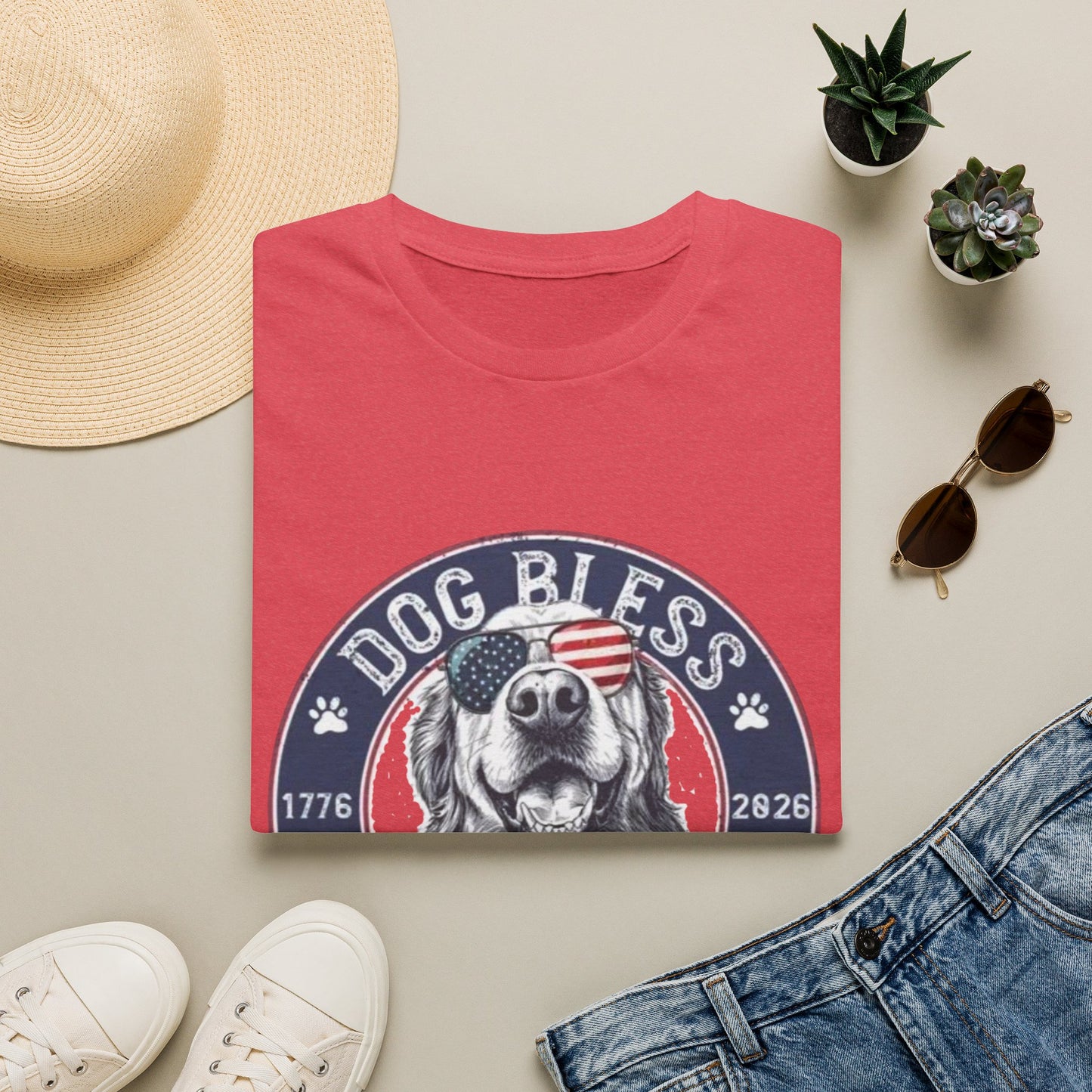 Dog Bless America T-Shirt — Patriotic Dog Graphic Tee ("Dog Bless")