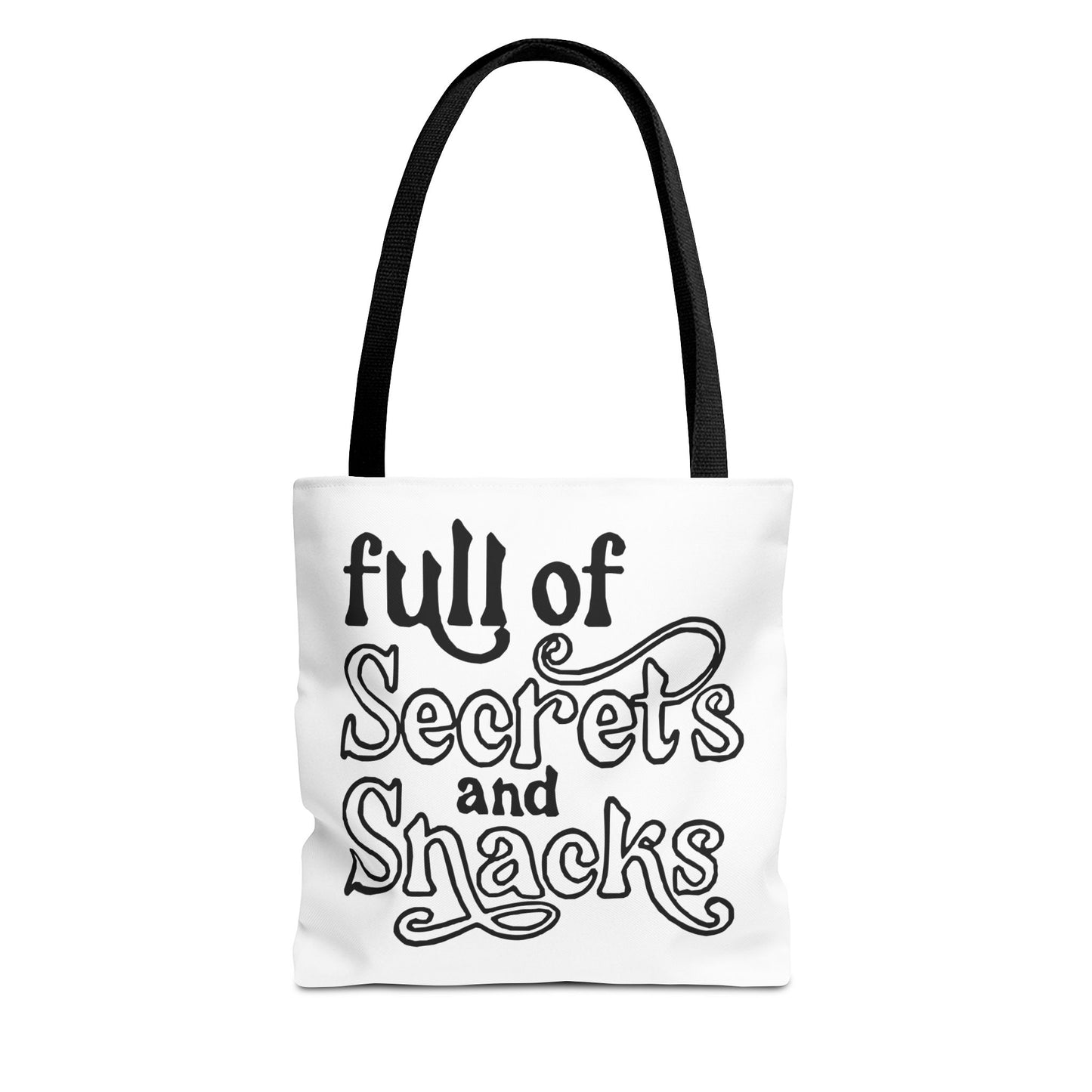 Tote Bag — "Full of Secrets and Snacks" Phrase Tote