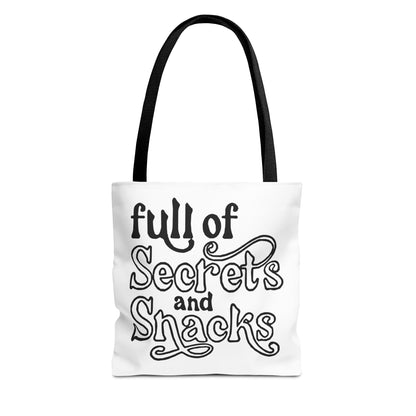 Tote Bag — "Full of Secrets and Snacks" Phrase Tote