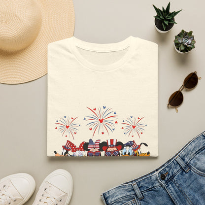 4th of July Graphic T-Shirt — Patriotic Fireworks & USA Icons Tee
