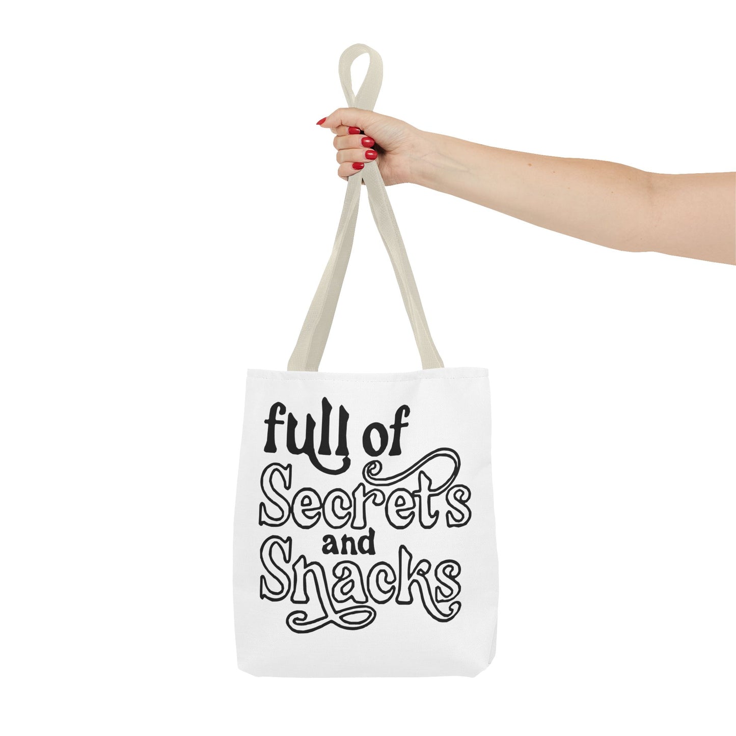 Tote Bag — "Full of Secrets and Snacks" Phrase Tote