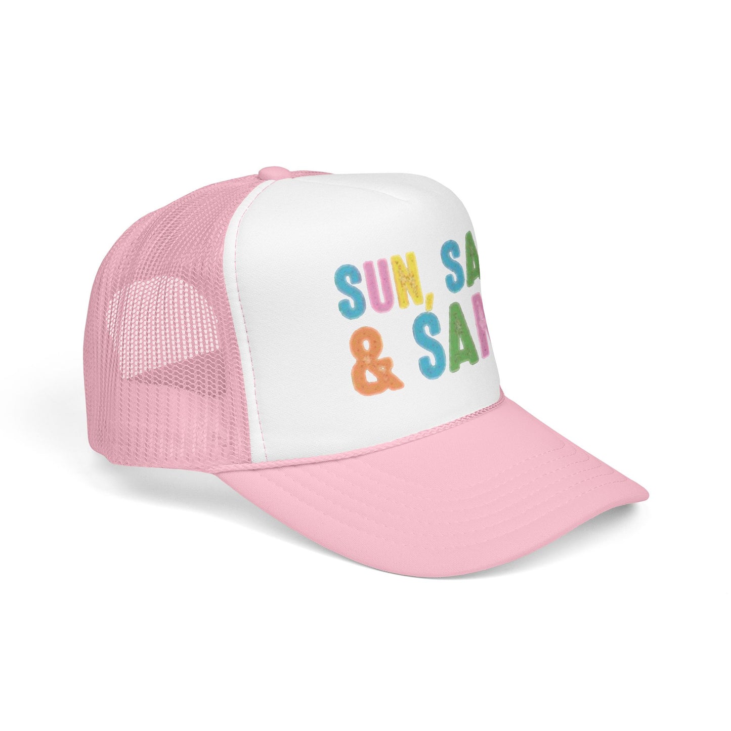 Sun, Salt & Sand Trucker Hat — Colorful Beach Foam Cap