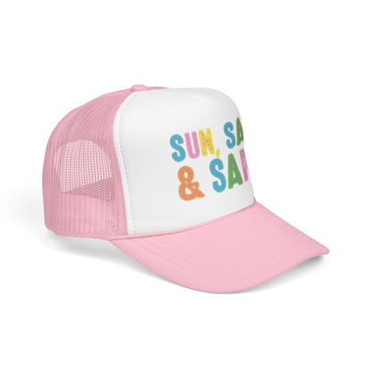 Sun, Salt & Sand Trucker Hat — Colorful Beach Foam Cap