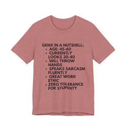 Gen X In A Nutshell Tee — Funny Vintage GenX Humor T-Shirt