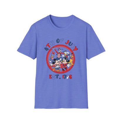 4th of July T-Shirt — Vintage Cartoon Patriotic Design