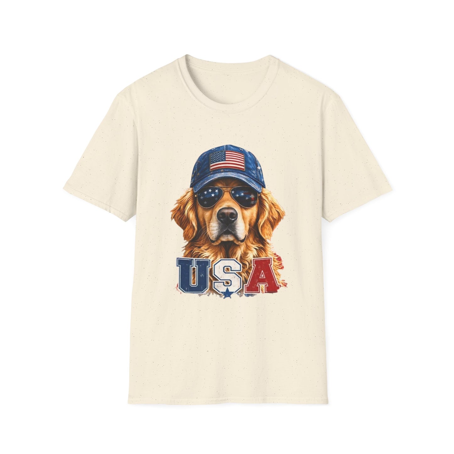 USA Golden Retriever Dog T-Shirt — Patriotic American Flag Tee