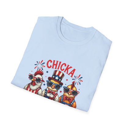 Chicka Boom Boom T-Shirt — Patriotic Trio Chickens 4th of July Tee