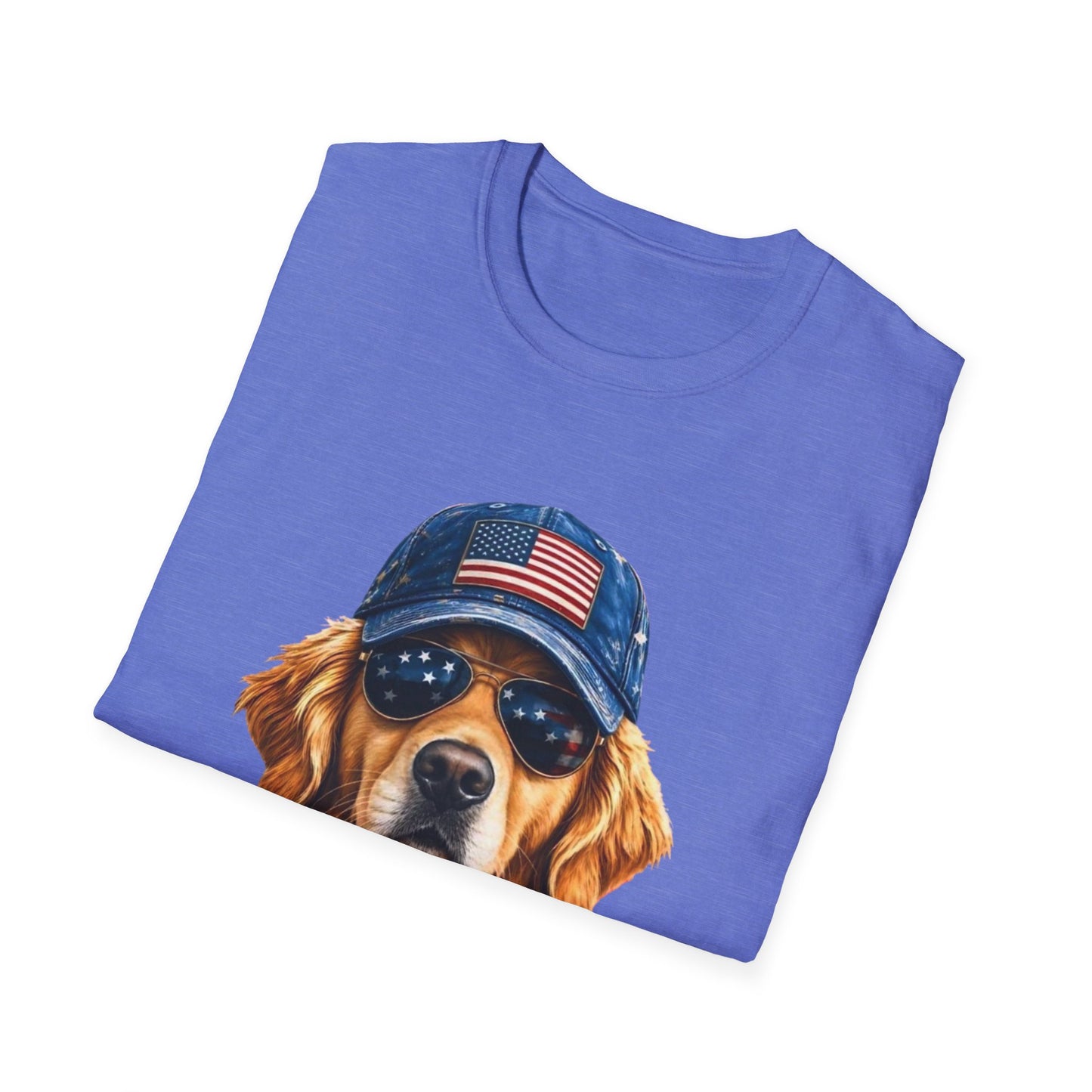 USA Golden Retriever Dog T-Shirt — Patriotic American Flag Tee