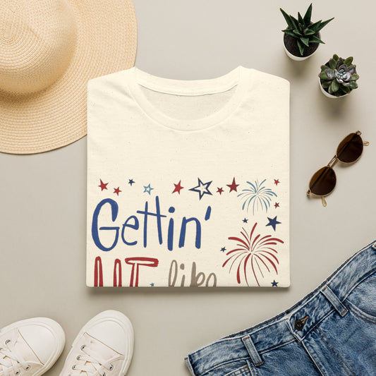Gettin' Lit Like It's 1776 T-Shirt — Patriotic 4th of July Fireworks Tee
