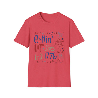 Gettin' Lit Like It's 1776 T-Shirt — Patriotic 4th of July Fireworks Tee