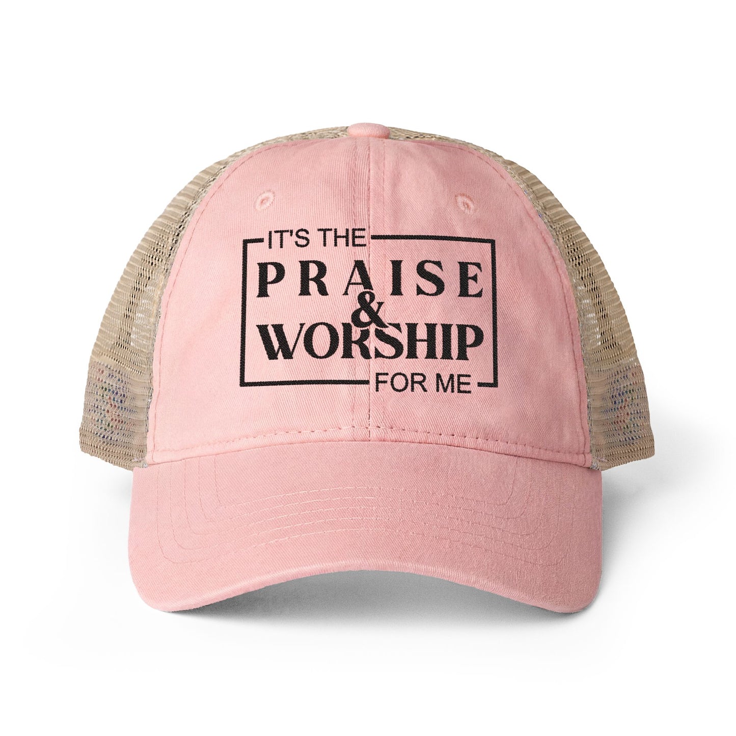 It's Praise and Worship | Women's Washed Mesh-Back Cap
