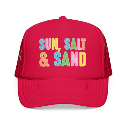 Sun, Salt & Sand Trucker Hat — Colorful Beach Foam Cap