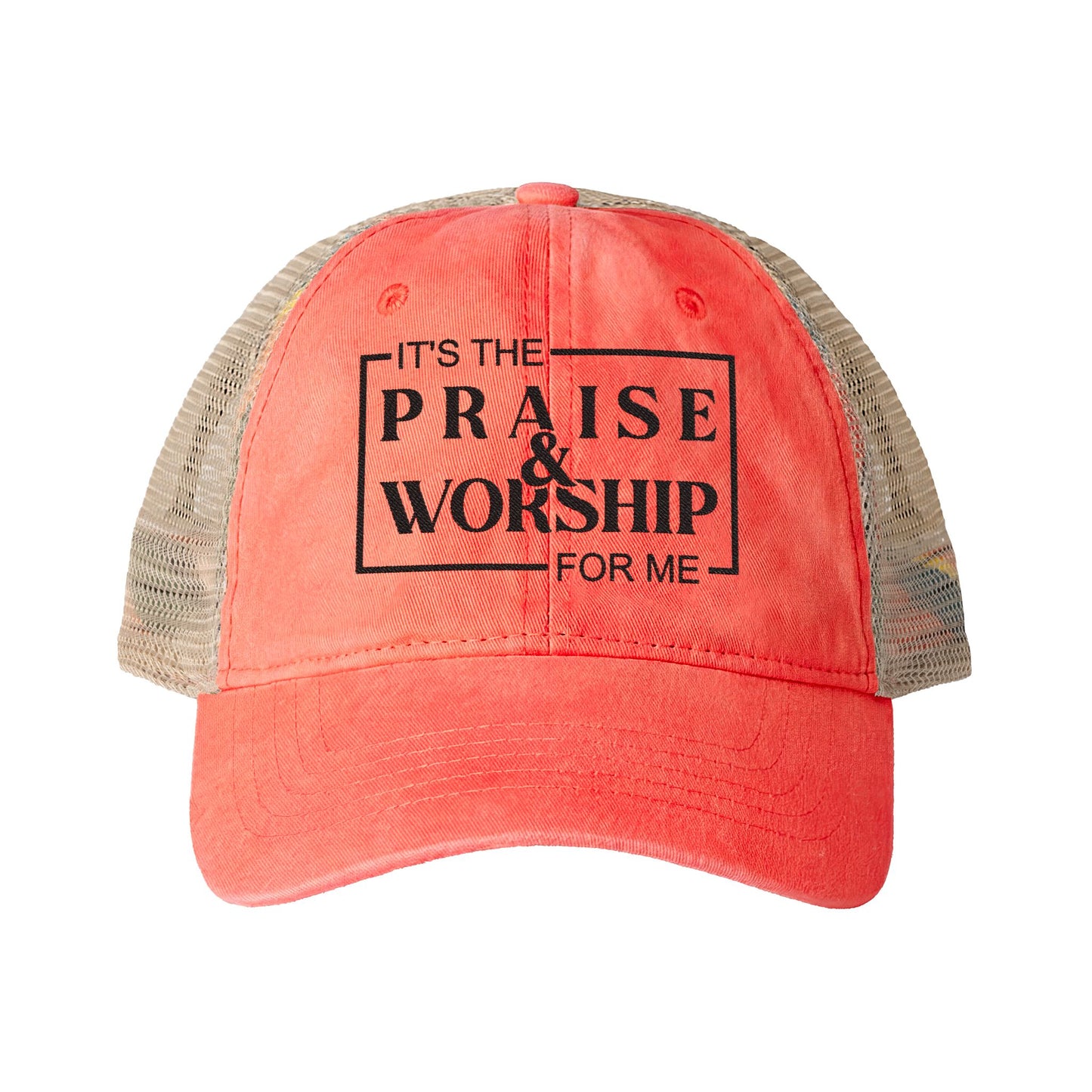 It's Praise and Worship | Women's Washed Mesh-Back Cap