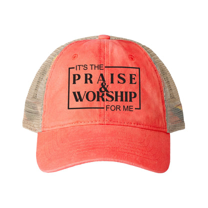 It's Praise and Worship | Women's Washed Mesh-Back Cap