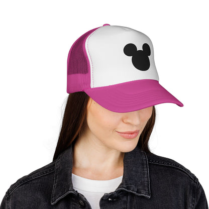 Mouse Silhouette Trucker | Black White Minimalist Cap